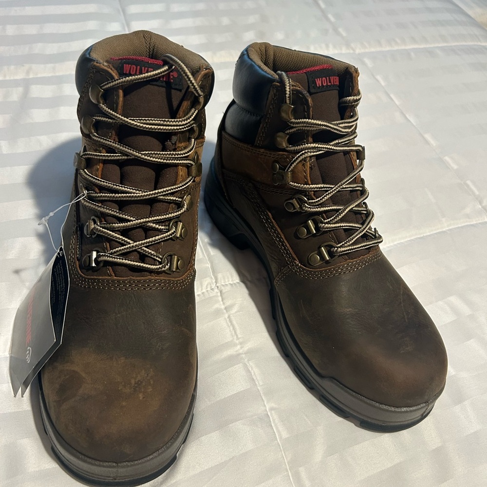 Wolverine Brown Leather Utility Boots NWB